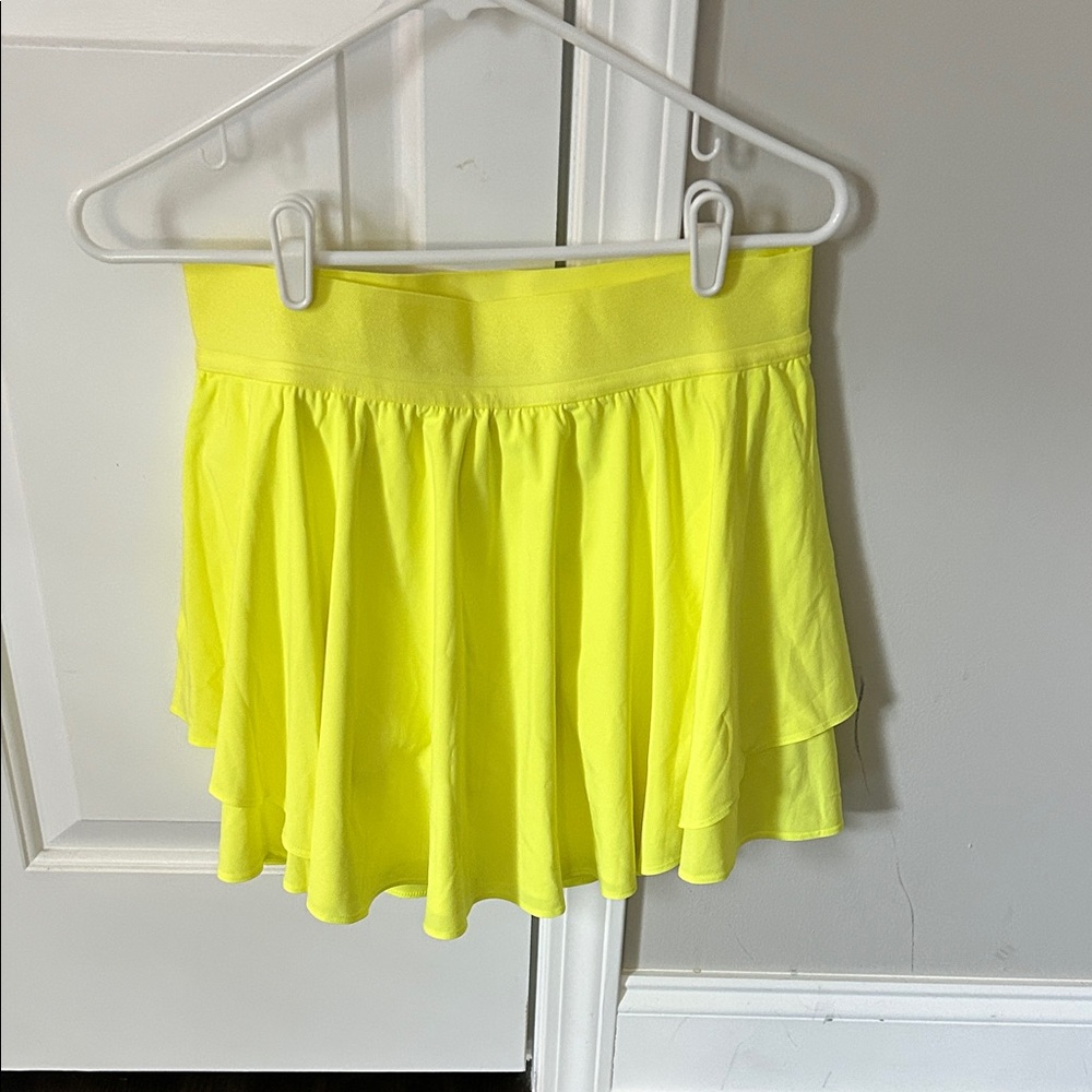 lululemon athletica Neon Yellow Tiered Mini Skirt